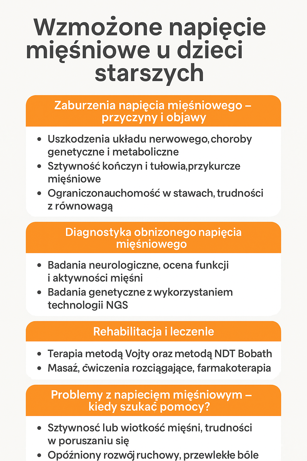 Wzmożone napięcie mięśniowe u dzieci starszych